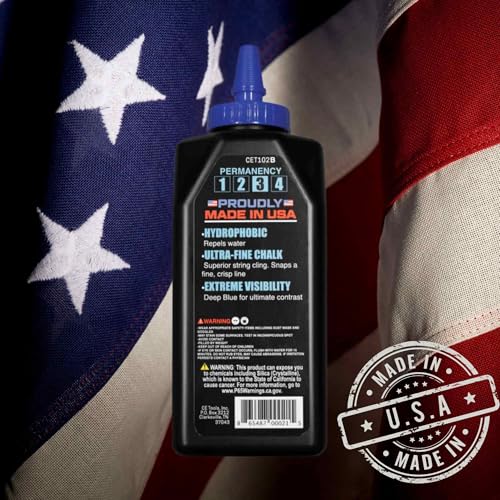 CE TOOLS Blue It Up® Marking Chalk, Color BLUE, EXTREME VISIBILITY, MADE IN USA -10 oz (283.5g) For Chalkline, Hydrophobic, Construction Chalk. - color: Blue