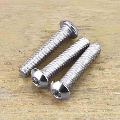 1/4-20 x 1-1/4" Button Head Socket Cap Bolts Screws, 304 Stainless Steel 18-8, Allen Hex Drive, Bright Finish, Fully Machine Thread, Pack of 100 - size: 1/4-20 x 1-1/4
