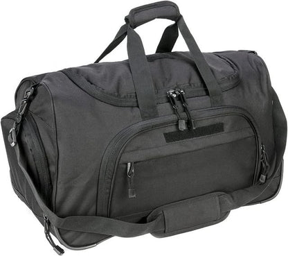 Gym Bag for Women & Men Tactical Duffle Military Weekender Travel Work Out Bags Lightweight Waterproof Sports Tote Shoe Pocket - color: Black