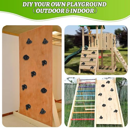 12Pcs Rock Climbing Wall Holds Set with Textured Grip Climbing Stone for Backyard Playgrounds Rock Wall - color: Red