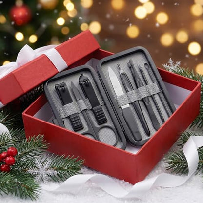 8-Pc Manicure Set,Stocking Stuffers for Men,Teen Boy,Gift Ideal for Husband | Nail Care Tools Support Fingernail, Toenail,Cuticle Grooming,Christmas Surprise for Boyfriend or Dad