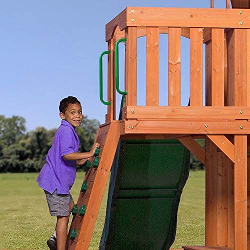 17.2 Inch Metal Playground Handles Green Set of 2- Outdoor Swing Sets Safety Handles - Playset Grab Bar, Indoor Kids Climbing Monkey Bars for Playhouse, Treehouse, Jungle Gym - color: Green-2pack