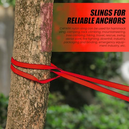 18MM Nylon Climbing Slings Runners 23 kN Strong Webbing Straps for Rock Climbing, Rappelling, Swing, Yoga Hammock etc - color: 1PC Red, size: 48inch/120cm