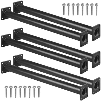 6 Pcs Black Outdoor Monkey Bars Ladder Rungs Playground Accessories | Heavy Duty Solid Constructed, Non-Slip Matte Powder Coated Weather Resistant, Hardware Include, Playset Swing Set Jungle Gym - color: Black
