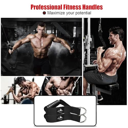 Heavy Duty Gym Workout Handles Attachment for Cable Machine,Resistance Band,Pulley System Home Exercise Equipment, Comfortable and Stronger Grip - color: Carbon Black xw