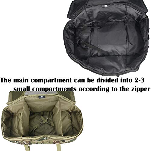 3 in 1 Tactical Travel Duffel Bag Backpack, Heavy Duty Gym Bag 85L, Black | Waterproof 600D nylon, internal collapsible dividers, weekend overnight travel, gym workout,military bag,(27x14x11)In - color: Black, size: 85L,(27x14x11)Inches