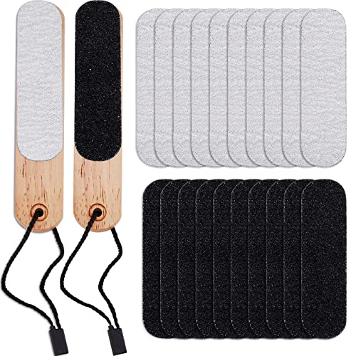 Amylove 2 Pcs Double Sided Foot Scraper Callus Remover, Rock Climbing Gear Hand Callus Remover with 20 Pcs Nail Files Pocket Sized, for Instant Results, Safe Tool
