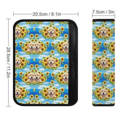 2 Pack Cute Golden Retriever Funny Dog Sunflowers Seat Belt Shoulder Pad Universal Soft and Comfortable Seat Belt Covers Cushion for Kids, Most Cars, Comfortable Driving - color: Pattern 166