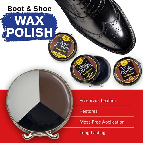 Stone and Clark Leather Shoe Shine Kit - 13 PCS Shoe Polish Kit for Complete Leather Boot Care, Compact & Travel Friendly - style: Metal Box