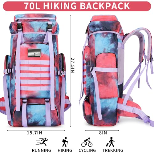 Hiking Backpack for Men 70L/100L Camping Backpack Military Rucksack Molle 3 Days Assault Pack for Climbing | Camping Backpack - color: 70l-nebula
