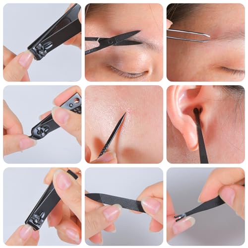 Manicure Set Men Personal Care Tools Accessories Professional Nail Clippers Pedicure Kit With Travel Case Nail Grooming Kit Gifts for Men Women