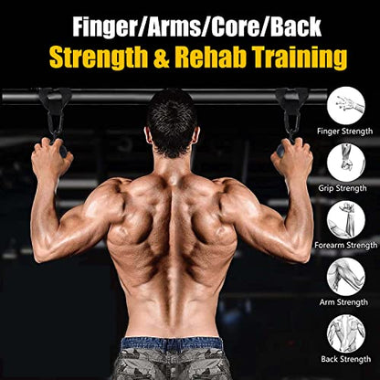 Pull Up Grips Set with Hanging Straps and Strong Carabiner, Finger Strengthener，Forearm, Biceps, Ninja Warrior, Back Muscles Training - color: set
