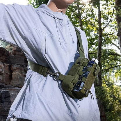 MiOYOOW Tactical Sling Bag, Waterproof Chest Pack Adjustable Crossbody Backpack for Men Women Outdoor Sports Climbing Camping - color: Khaki