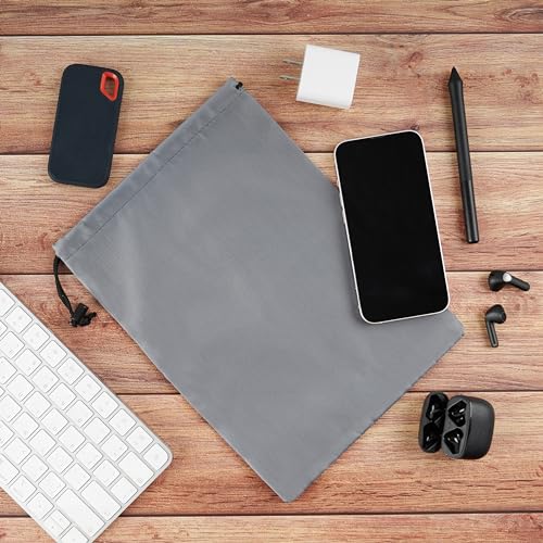 PALTERWEAR Drawstring Bag with Toggle - Nylon Cinch and Ditty Pouch Six-Pack (Gray, 8 x 11 Inch, Set of 6) - color: Gray, size: 8 x 11 Inch