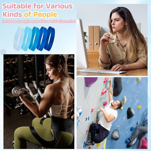 Finger Resistance Bands, Level Finger Grip Strengthener Grip Forearm Thumb Exerciser - color: Blue Series