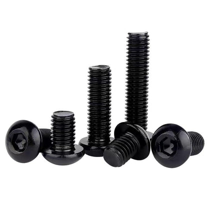 Wensilon (50Pcs) 1/4-20 * 2-1/2 Button Head Socket Cap Bolts Screws, 304 Black Stainless Steel, Allen Hex Drive, Bright Finish, Fully Machine Thread - color: Black, size: B 1/4-20*2-1/2