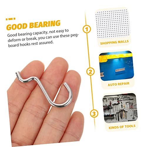 ABOOFAN 20pcs Metal Pegboard Hooks Garage Wall Hanging Board Hangers Utility Notch Hooks for Tool Organization and Storage Compact with Slip Design Easy Install for Standard Pegboards