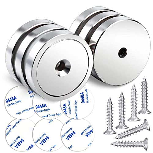 LOVIMAG Strong Neodymium Rare Earth Magnets, 110LBS-6 Pack | Heavy Duty Cup Magnet with Countersunk and Screws for Tool Room, Kitchen Doors, Wall Mounting, Office - size: 110lbs