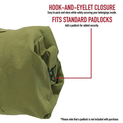 Rothco Canvas Double Strap Duffle Bag: 89.6L Capacity for Durability and Convenience – Olive Drab