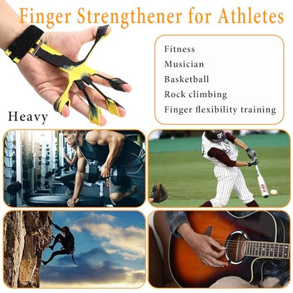 Grip Strength Trainer with Forearm Strengthener, Hand Grip Strengthener, Hand Extension Exerciser, Stress Relief Ball and Hand Grip Strengthener for Muscle Building and Injury Recover(5 PCS) - color: N-B+Yellow