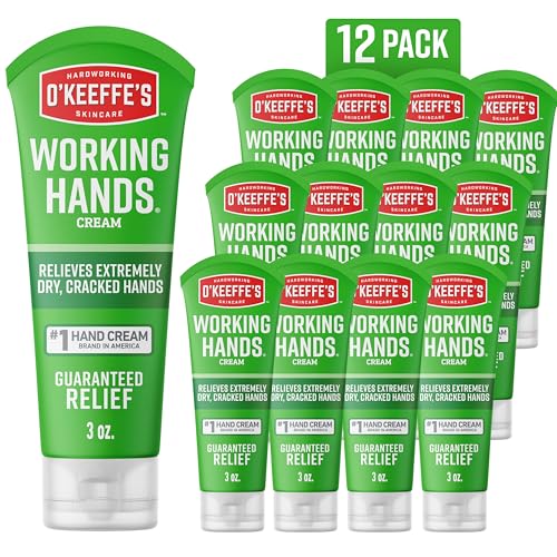 O'Keeffe's Working Hands Hand Cream for Extreme Dryness - 3 oz Tube (12 Pack) - Repairing Skincare for Cracked, Dry Hands - size: 3 Ounce (Pack of 12)