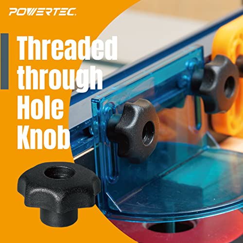 POWERTEC 71482V T-Track Knob Kit w/ 7-Star Knob, 5/16"-18 Threaded Bolts and Washers, 10 Pack, T Track Bolts, T Track Accessories for Woodworking Jigs and Fixtures - size: 5/16”-18 threaded, 30 Piece Set, style: Knob Kits
