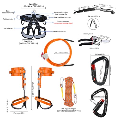 Tree Climbing Gear - Tree Climbing Spikes,for Hunting, Fruit Picking,Climbers of tree climbing equipment - color: Tree Climbing Gear Set 008