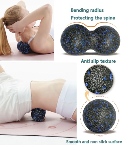 Peanut Massage Ball, Double Lacrosse Foam Roller for Physical Therapy, Firm | Deep Tissue Exercise, Myofascial Release, Muscle Knots Acupoint Relief, Trigger Point Tool for Neck Back Feet Waist Pain