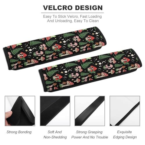 1 Pair Frog Mushroom Art Seat Belt Shoulder Pad Soft Padded Seat Belt Cushion for Adult Use, Stroller Pushchair High Chair, Pressure Relief - color: Pattern 1152