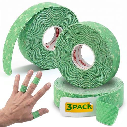 XFasten Golf Tape for Fingers 165 Precut Strips, 3-Pack - Waterproof Golf Finger Tape Grip, Athletic Blister Protection Sports Wrap Strips, 4-Way Stretch, Soft-Edged, Sweatproof, and Residue-Free - size: 165 Precut Strips (3 Rolls)