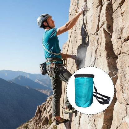 Adjustable Chalk Bag, Waterproof Magnesia Sack with Belt Climbing Chalk Bag Magnesia Powder Pouch for Mountaineering Sports Fitness - color: Blue