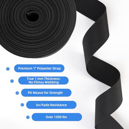 Heavy Duty Webbing Strap Kit - 8 Yards with Release Buckles, Tri-Glide Slides, Scissors & Sewing Supplies - size: 2 inch