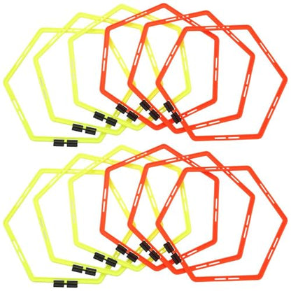 Japard Hex Agility Rings for Speed Training & Agility Footwork Training Speed Hurdles Ladder with Carrying Bag - style: Twelve (12) rings