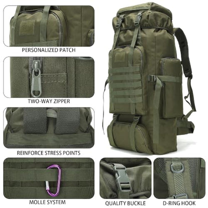 Hiking Backpack for Men 70L/100L Camping Backpack Military Rucksack Molle 3 Days Assault Pack for Climbing | Camping Backpack - color: 70l-olivegreen