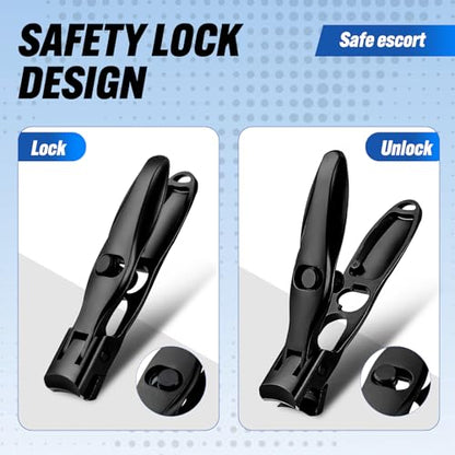 Wide Jaw Nail Clippers, Stainless Steel, Professional Fingernail Clipper | Heavy Duty Toe Nail Clippers for Men Women Seniors, Ultra Sharp, Anti Splash Design, 2 Pack - color: 2pack