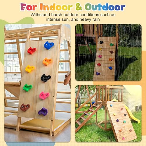 12Pcs Unique Rock Wall Climb Holds Set Climbing Wall Stone for Homes Gym and School Play Areas Enduring Climbing Stone - color: Red