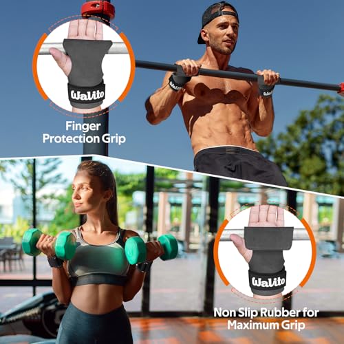 Weight Lifting Wrist Strap，Double Layer Leather Wrist Wraps with Neoprene Padding for Weightlifting & Deadlifts – Adjustable Gym Straps for Men & Women - color: Grey