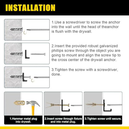 1100Pcs Drywall Anchors and Screws Kit for Drywall Hollow Wall Mount