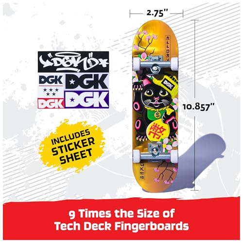 TECH DECK, DGK Handboard; Authentic Mini Skateboards, Kids Toys for Boys & Girls, Ages 6 and up (Hands Use Only) - style: DGK