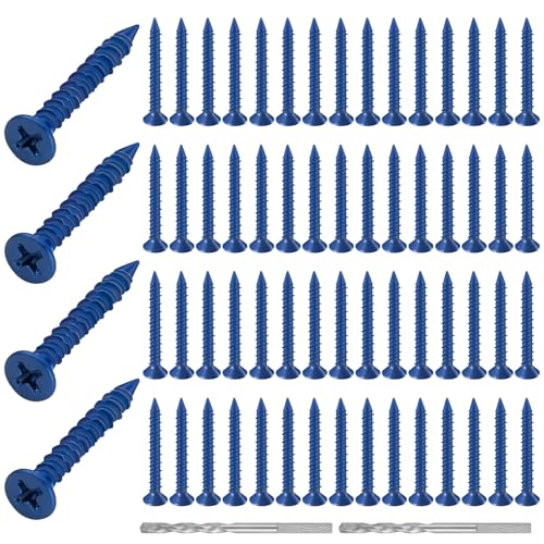 MorningRo Diamond Tip Concrete Screws Anchor with Drill Bit for Anchor Masonry, Block, Brick, Cement, Stucco(3/16" X 1-1/4",Phillips Flat Head) - size: 3/16" X 1-1/4", style: Phillips Flat Head