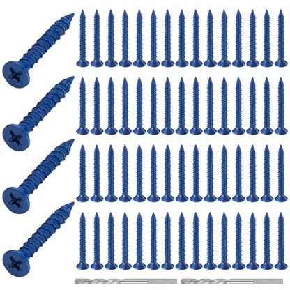 MorningRo Diamond Tip Concrete Screws Anchor with Drill Bit for Anchor Masonry, Block, Brick, Cement, Stucco(3/16" X 1-1/4",Phillips Flat Head) - size: 3/16" X 1-1/4", style: Phillips Flat Head