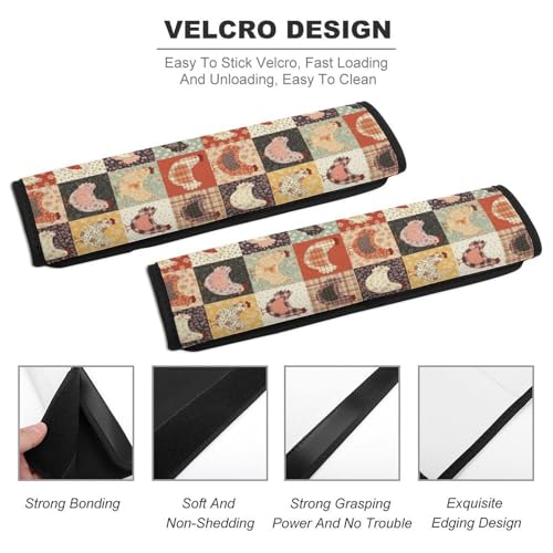 2 Pack Chickens Seat Belt Shoulder Pad Universal Soft and Comfortable Shoulder Protector for Kids, Most Cars, Pressure Relief - color: Pattern 104