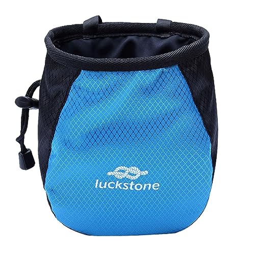 Drawstring Pouch Gym Chalk Bag Refillable Equipment Portable Wide Opening Design Wrist Bush Lightweight Carry Bag Suitable for Climbing - color: Blue