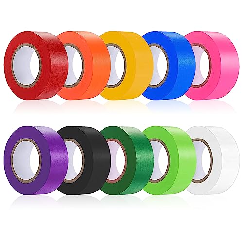 10 Pack Flagging Tape Assorted Colors, Non-Adhesive Marking Tape, 1"*1000' | Plastic Ribbon Neon Marking Tape for Tree Marking, Hunting, Boundaries and Hazardous Areas,Trail Marking - color: Multicolored-10pack