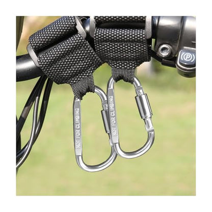2PCS Hook for Hanging Helmet Goggle Headsets Bags, Heavy Duty Carabiner Clip, Adjustable Strap Hook for Scooter (Silver) - color: Silver