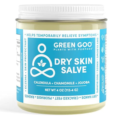Green Goo Dry Skin Salve, All-Natural Moisturizer for Hydrating The Body & Face, Helps Alleviate Symptoms of Chronic Skin Conditions, 4 Oz - size: 4 Ounce (Pack of 1)