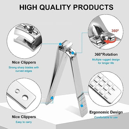 Manicure Pedicure Set - Nail Clippers Toenail Clippers Kit,Professional Manicure Kit Pedicure Kit,Nail Care Kit with,Travel Case, Set of 12 - color: Black