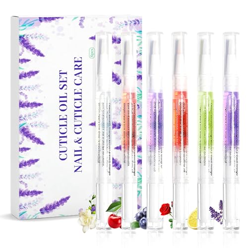 6Pcs Nail Cuticle Oils Nail Nutrition Oil Pen Nail Nourishment Pens 6 Smell Cuticle Revitalizer for Agnail Nourish Skin Nail Care (6pcs) - color: 6pcs