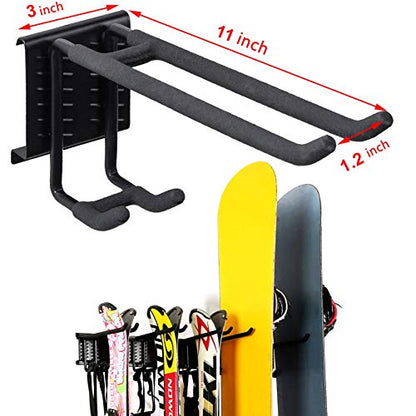 WALMANN Garage Storage Organization System Ski Wall Rack Up to 10 Pairs of Skis Mount Hanger Home Shed and Garage Snowboard Wall Rack Holds Up to 300 lbs