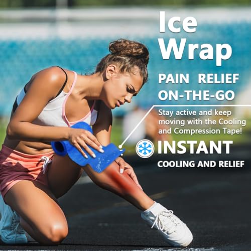 Ice Pack Ice Tape, Self Sticking Bandage Wrap （No Refrigeration Needed）Ice Wrap Instant Cold Compress Compression Tape Wrap, Athletic Muscle Tape, Athletic Tape for Pain and Swelling: Blue - style: Blue